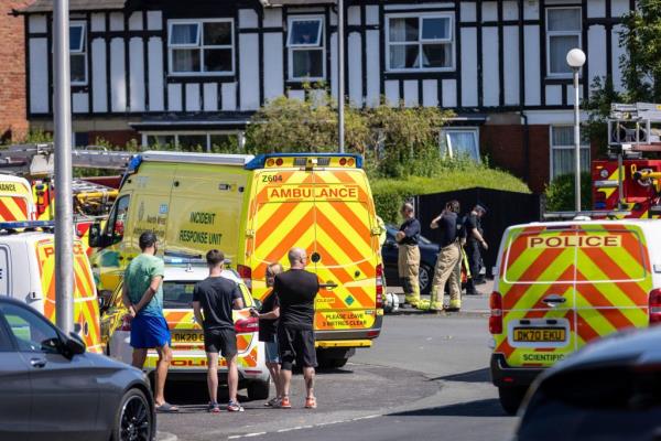 Police and emergency services arrive at the site