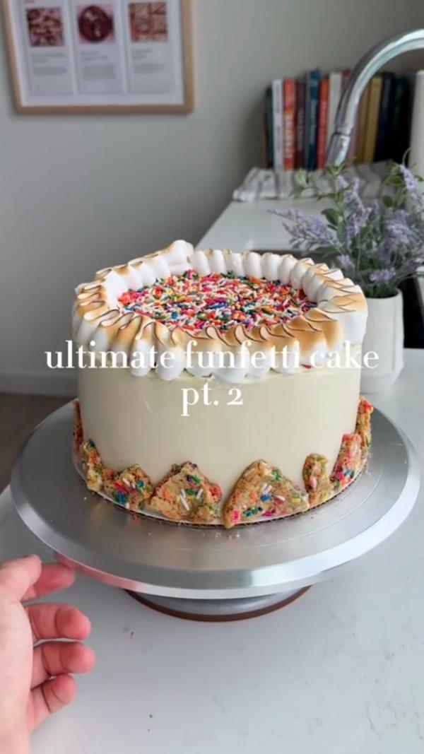 Screenshot of Ryan Nordheimer's TikTok video showing the birthday cake