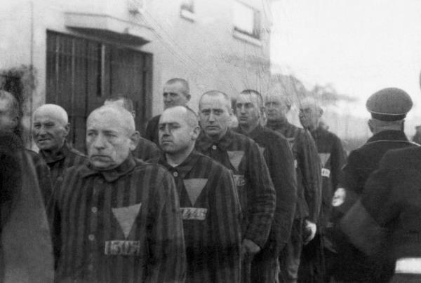 Prisoners at a Nazi concentration camp in 1938.