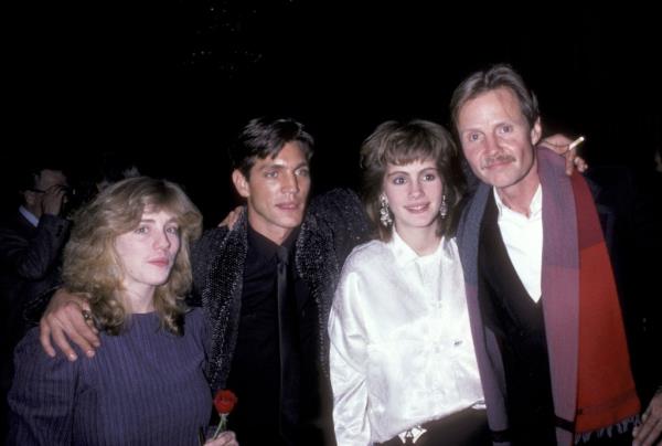 Eric Roberts, Julia Roberts and their sister Lisa Roberts and actor Jon Voight attend the 'Runaway Train' Premiere Party on December 4, 1985 at The Plaza Hotel in New York City.
