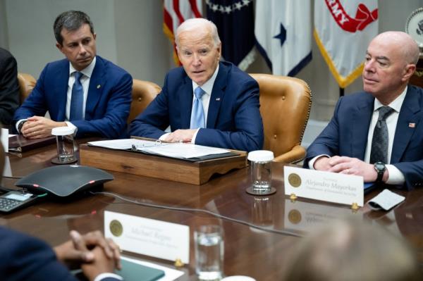 Homeland Security Secretary Alejandro Mayorkas, right, said Wednesday that FEMA doesn't have enough funds to cover hurricane season needs.