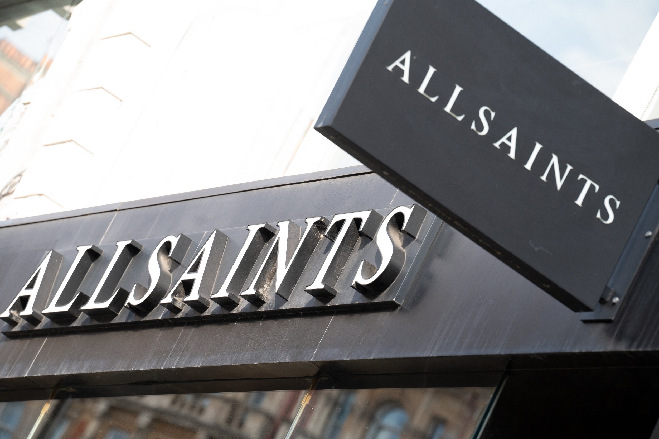 A shop sign of ALLSAINTS Store, on May 07, 2023 in London, England. Photo by David Niviere/ABACAPRESS.COM