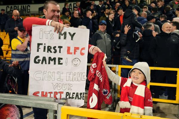 Liverpool fan Oliver after receiving Ibrahima Konate shirt. Picture: Nick Potts/PA Wire. Liverpool fan Oliver after receiving Ibrahima Konate shirt. Picture: Nick Potts/PA Wire.