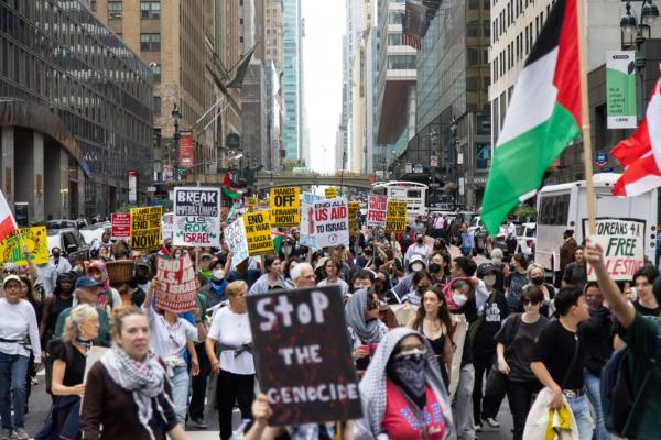 Antisemitic protest in Manhattan.