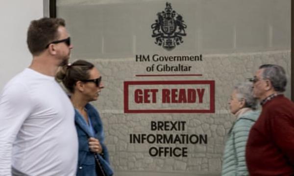 A Brexit information office in Gibraltar, 31 January 2020
