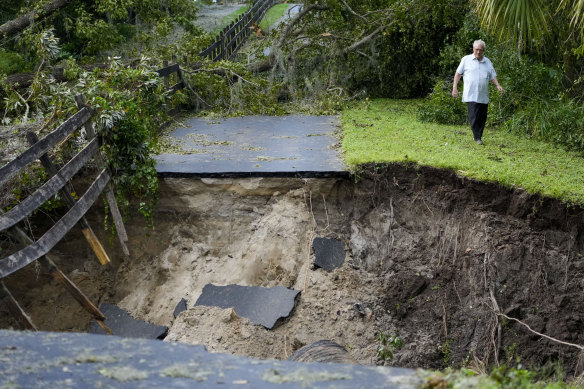 Del Ockey says he’s accustomed to hurricanes but this was “big-time”. 