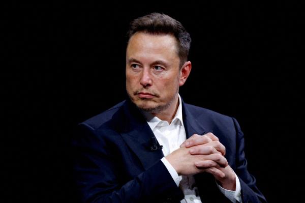 Elon Musk, CEO of SpaceX and Tesla, in a suit at the Viva Technology conference in Paris, France.