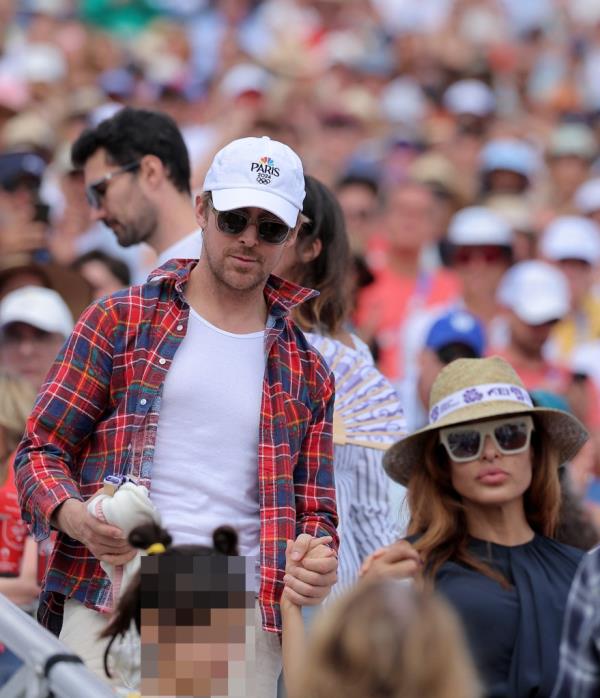 Ryan Gosling, Eva Mendes at the 2024 Paris Olympics