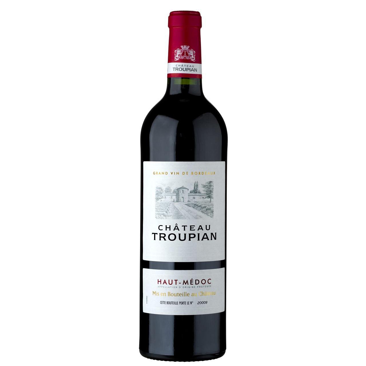 A bottle of red wine.