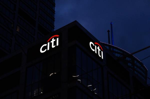 Citi Bank signage displayed on a building in Warsaw, Poland