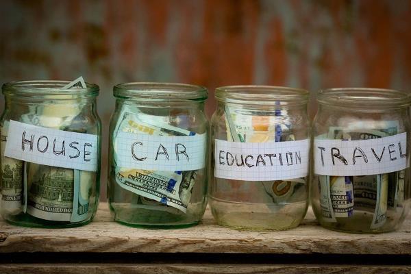 money saved in a jar