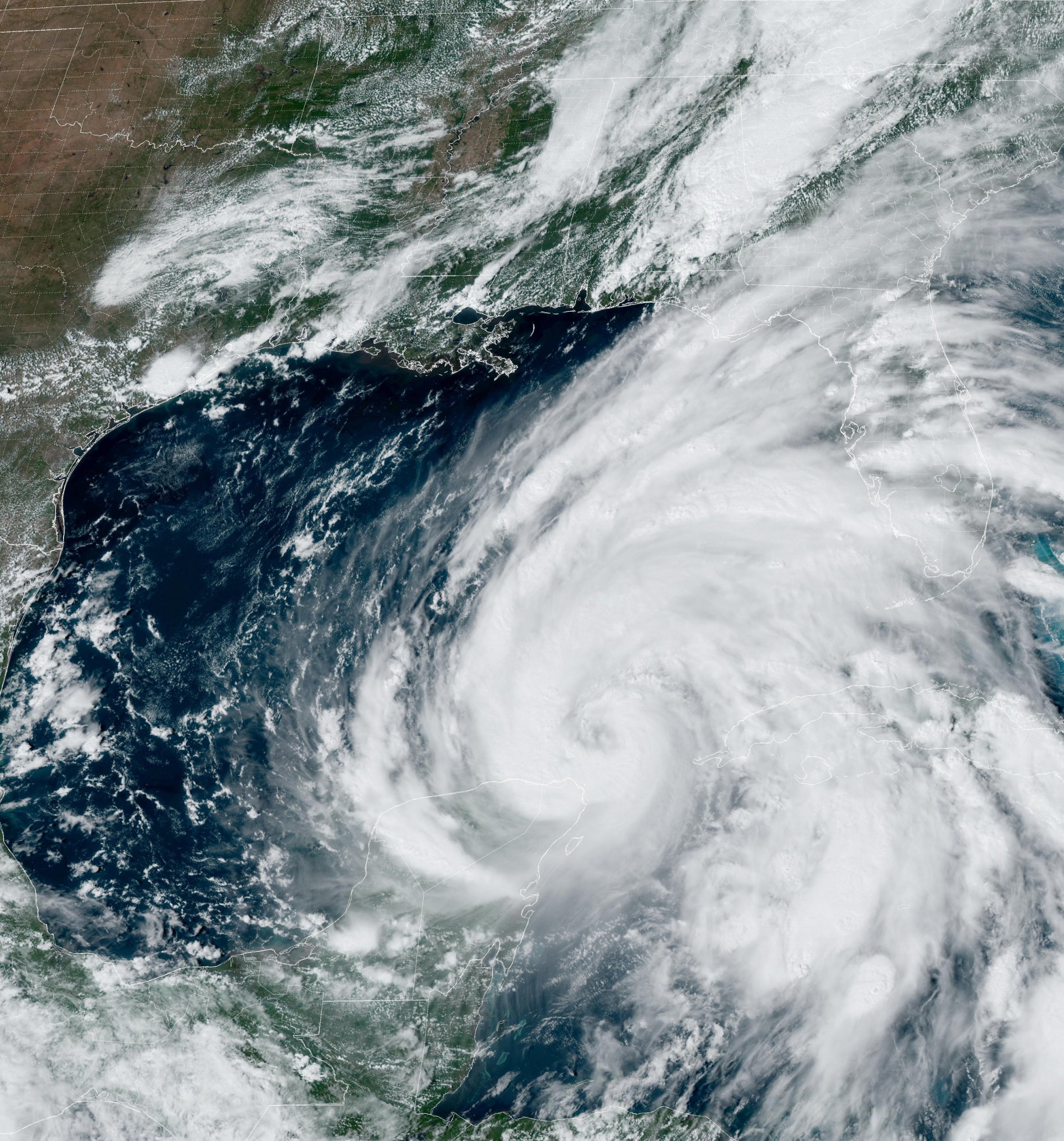 Mandatory Credit: Photo by NOAA/ZUMA Press Wire/Shutterstock (14740325f) A satellite image of Hurricane Helene moving into the Gulf of Mexico taken by NOAA's GOES-16 (GOES East) satellite. Helene is strengthening as it moves past Mexico and toward the U.S. Gulf Coast. It became a Category 1 hurricane. Though the forecast is still taking shape, the storm could intensify to a Category 4 if not higher before making landfall late Thursday. Hurricane Helene 2024, East Coast, USA - 25 Sep 2024