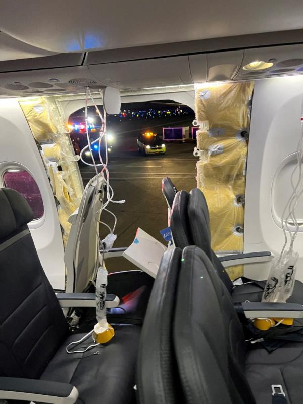 The terrifying mid-air blowout happened six minutes after taking off when the plane was 16,000 feet in the air.