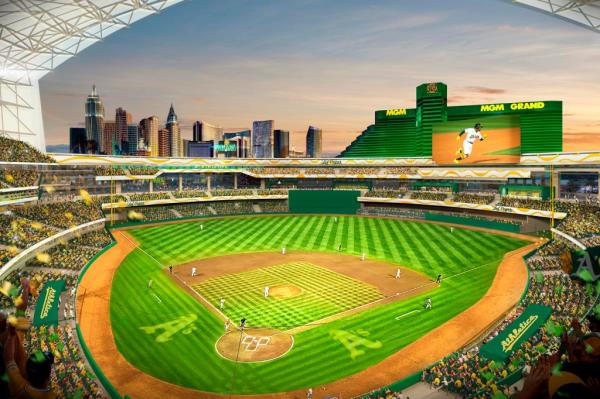 The Oakland A's proposed new ballpark at the Tropicana site in Las Vegas