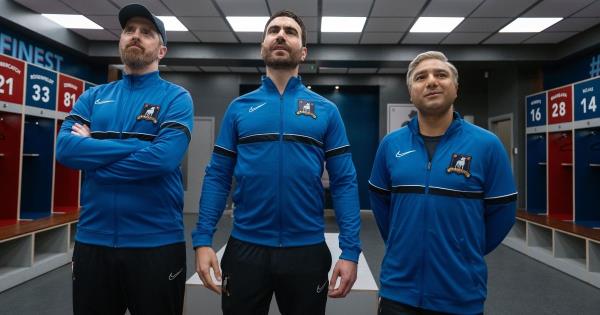 Brett Goldstein, Nick Mohammed and Brendan Hunt in Ted Lasso
