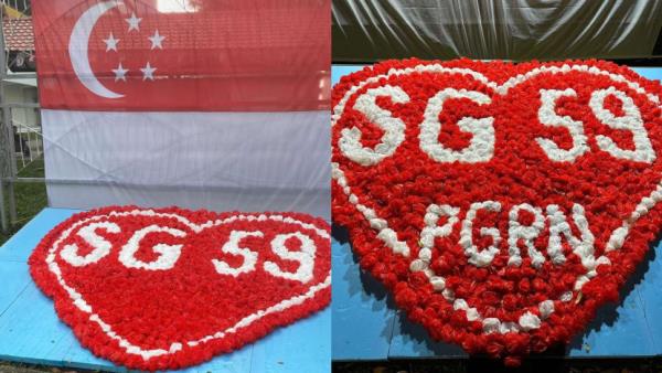 Man investigated for suspected involvement in rearranging National Day floral decorations at Pandan Gardens