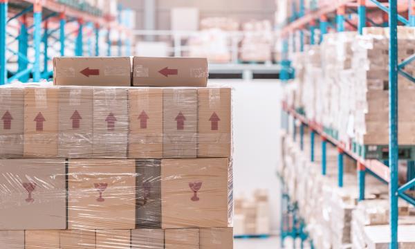 boxes in a storage room of a store