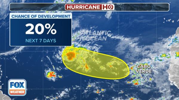 The outlook for an area to watch in the western Caribbean Sea via Fox Weather.