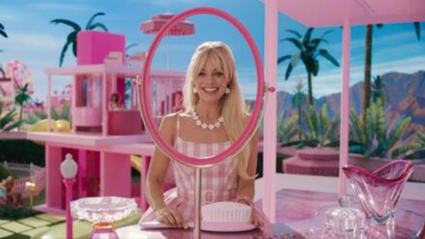 Margot Robbie in Greta Gerwig's Barbie. Margot Robbie in Greta Gerwig's Barbie.