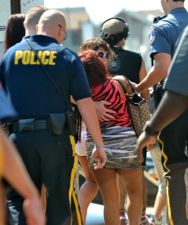 Nicole "Snooki" Polizzi is arrested on July 30, 2010 in Seaside Heights, New Jersey.  