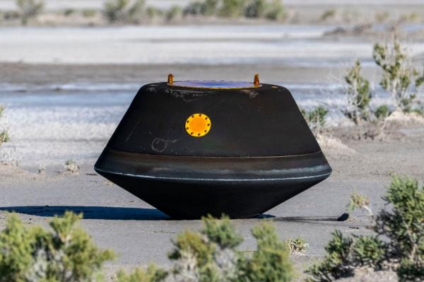 Samples from a near Earth asteroid were parachuted down to Earth for analysis and connection to life's origins on our planet.