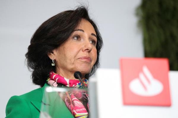 Annual results presentation at Santander headquarters in Boadilla del Monte, outside Madrid