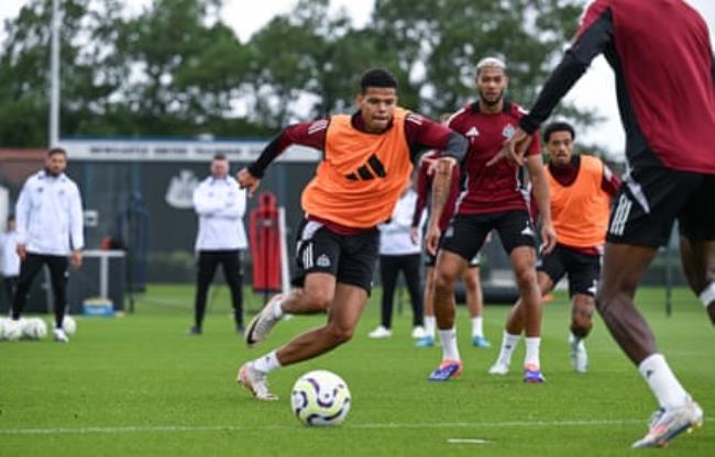 Will Osula during his first Newcastle United pre-season training session.