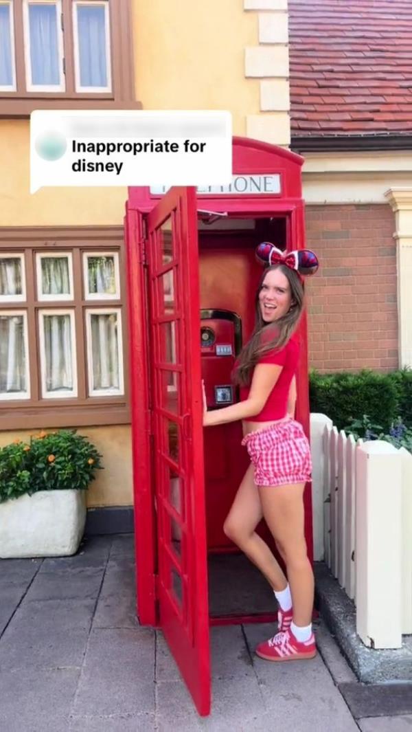Jessie Lee, 21, in her "stripper" outfit at Disney.