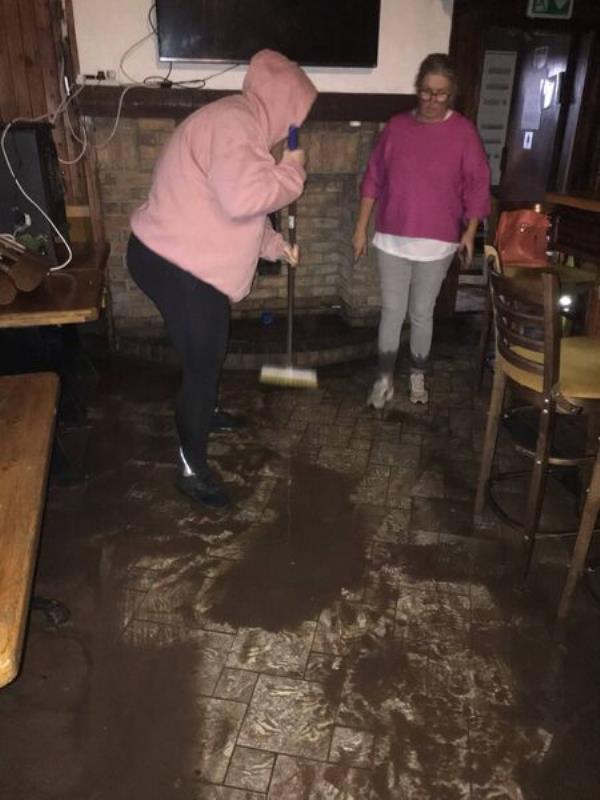 Clean up after flood at Thatch pub Clean up after flood at Thatch pub