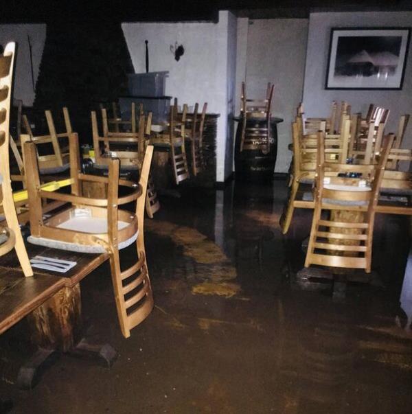 Interior of Thatch pub in the wake of today's 'biblical' flooding. Picture: Christy Parker Interior of Thatch pub in the wake of today's 'biblical' flooding. Picture: Christy Parker