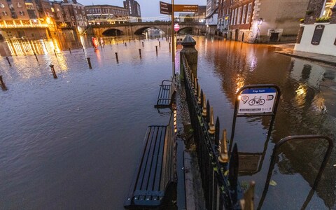 Flooding in York where the River Ouse has broken it's banks 
