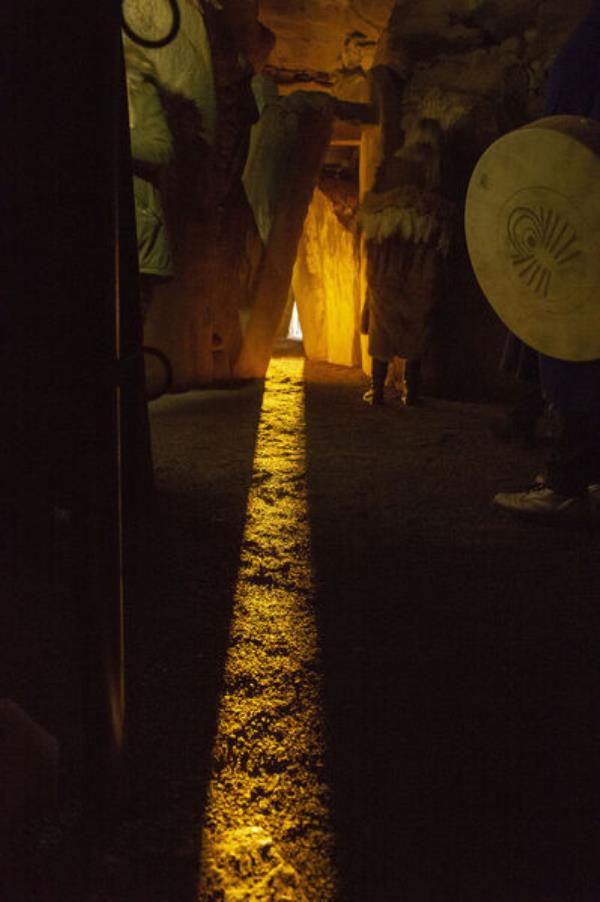 Inside the megalithic chamber at Newgrange during the 2018 Winter Solstice. Picture: Ciara Wilkinson. Inside the megalithic chamber at Newgrange during the 2018 Winter Solstice. Picture: Ciara Wilkinson.