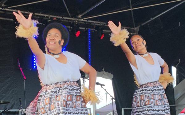 Tane Tuvalu celebrate their culture at the Wellington Pasifika Festival 2024.
