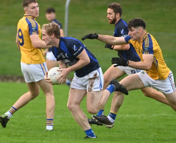 Bantry Blues' Ruairi Deane breaks from Kilshannig's Colm O'Shea during the Bon Secours Cork PIFC semi final at Coachford. Picture; Eddie O'Hare Bantry Blues' Ruairi Deane breaks from Kilshannig's Colm O'Shea during the Bon Secours Cork PIFC semi final at Coachford. Picture; Eddie O'Hare