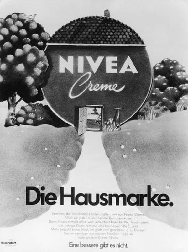 A 1973 advertisement in German for Nivea cream.