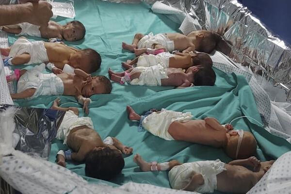 Prematurely born Palestinian babies in Shifa Hospital in Gaza City on Sunday. Picture: Dr. Marawan Abu Saada via AP