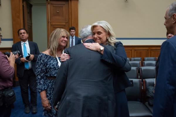Janice Dean hugs Rep. Brad Wenstrup