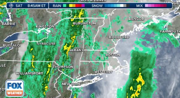 Fox weather map shows where rain and thunderstorms are rolling in across Northeast U.S.