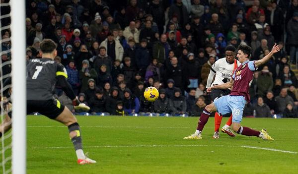 Luton Town's Chiedozie Ogbene shoots at goal. Photo credit: Martin Rickett/PA Wire. Luton Town's Chiedozie Ogbene shoots at goal. Photo credit: Martin Rickett/PA Wire.