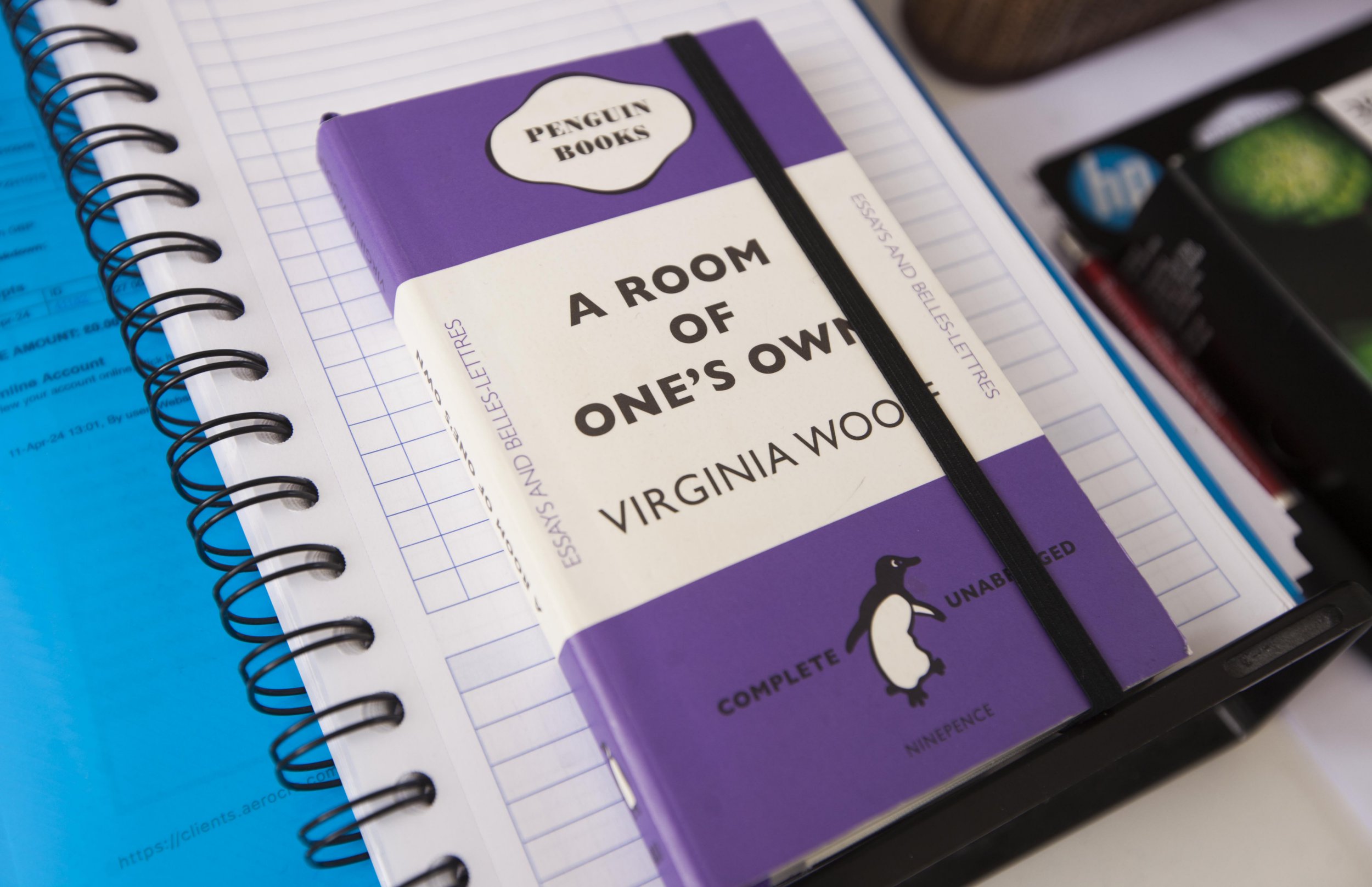 Gill Ross and her apartment in Bagshot, Surrey are the subject of a What I Own feature. This picture shows a book on the office desk.