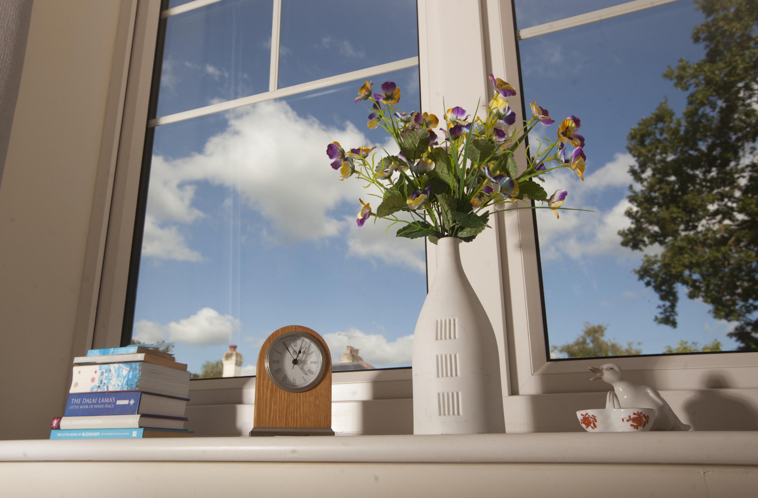 Gill Ross and her apartment in Bagshot, Surrey are the subject of a What I Own feature. This picture shows the window sill in the bedroom.
