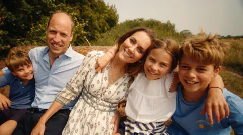 Kensington Palace Catherine with her family in a video that marked the end of her chemotherapy