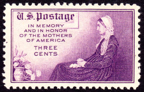 The stamp featuring Whistler’s mother.
