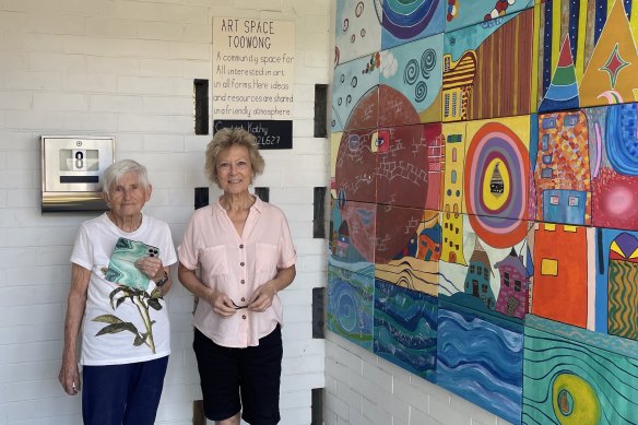 Tucked down a laneway off Milton Road is Art Space Toowong, formerly The Silk Shed Studio, a community art group co-founded by Anne Collins – pictured here with Kathy Sullivan – and Ruth Francis in 1989.