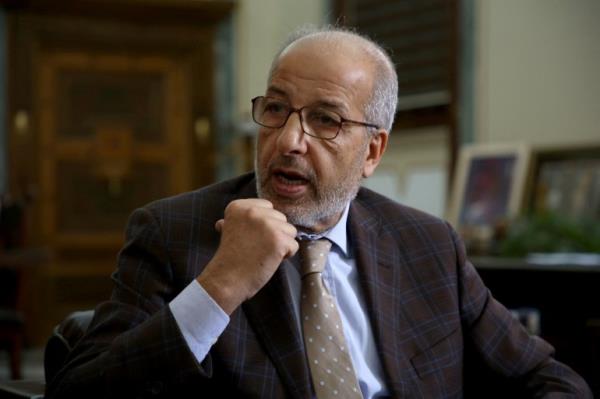 FILE PHOTO: Governor of Central Bank of Libya, Siddiq al-Kabir gestures during an interview with Reuters in Tripoli, Libya