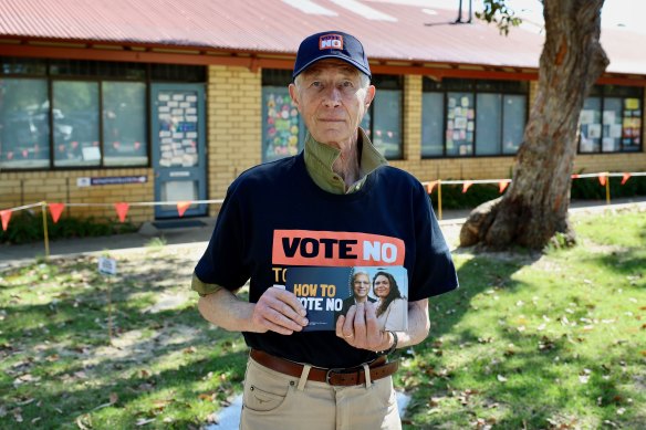 Joe Bryant, a No campaigner at East Victoria Park Primary School in Perth.