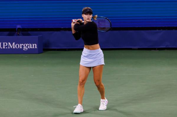 Russia's Anna Kalinskaya during her match Saturday.