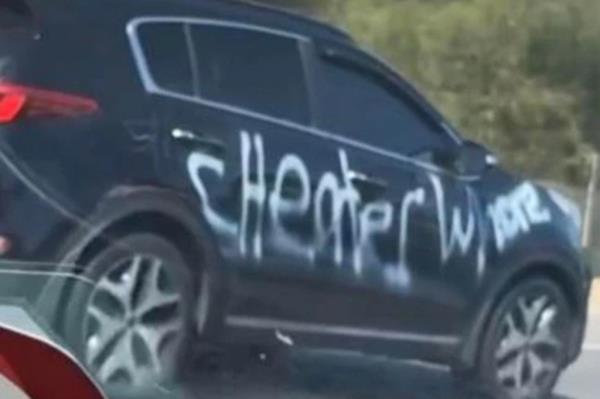 Vandalized car