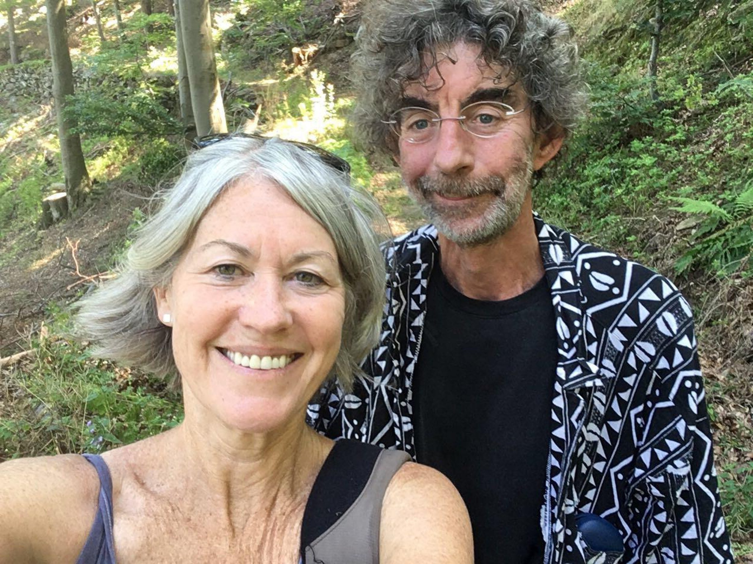 Undated handout photo issued by the family of retired British doctor Tom Doherty, 67, from St Albans, of Mr Doherty wife Anne Doherty. The family of Mr Doherty, who was hiking and camping near Col d'Escots in the French Pyrenees, lost contact with him on Tuesday almost 48 hours ago and have issued an urgent appeal after he went missing, a search is underway involving dogs and helicopters. Issue date: Thursday August 8, 2024. PA Photo. His daughter, Rachel Doherty, told the PA news agency the family last heard from Mr Doherty at 19.07pm via WhatsApp. He sent them messages asking for help and told them he had fallen and could not move. See PA story POLICE Pyrenees. Photo credit should read: Family Handout/PA Wire NOTE TO EDITORS: This handout photo may only be used in for editorial reporting purposes for the contemporaneous illustration of events, things or the people in the image or facts mentioned in the caption. Reuse of the picture may require further permission from the copyright holder.