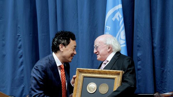 President Higgins awarded UN FAO Agricola Medal 